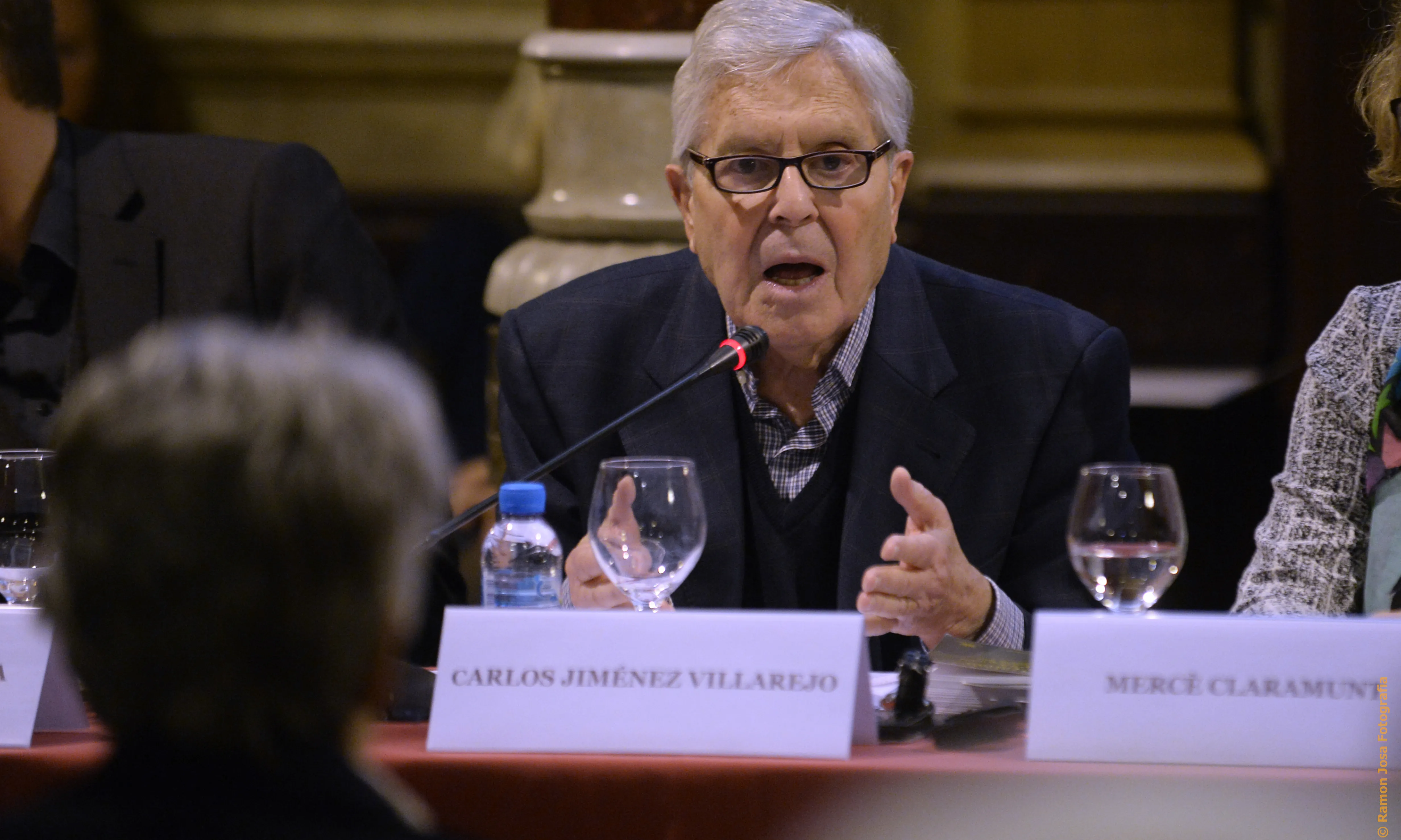Carlos Jiménez Villarejo, exfiscal anticorrupció, a la presentació del recurs. Font: FCCSM