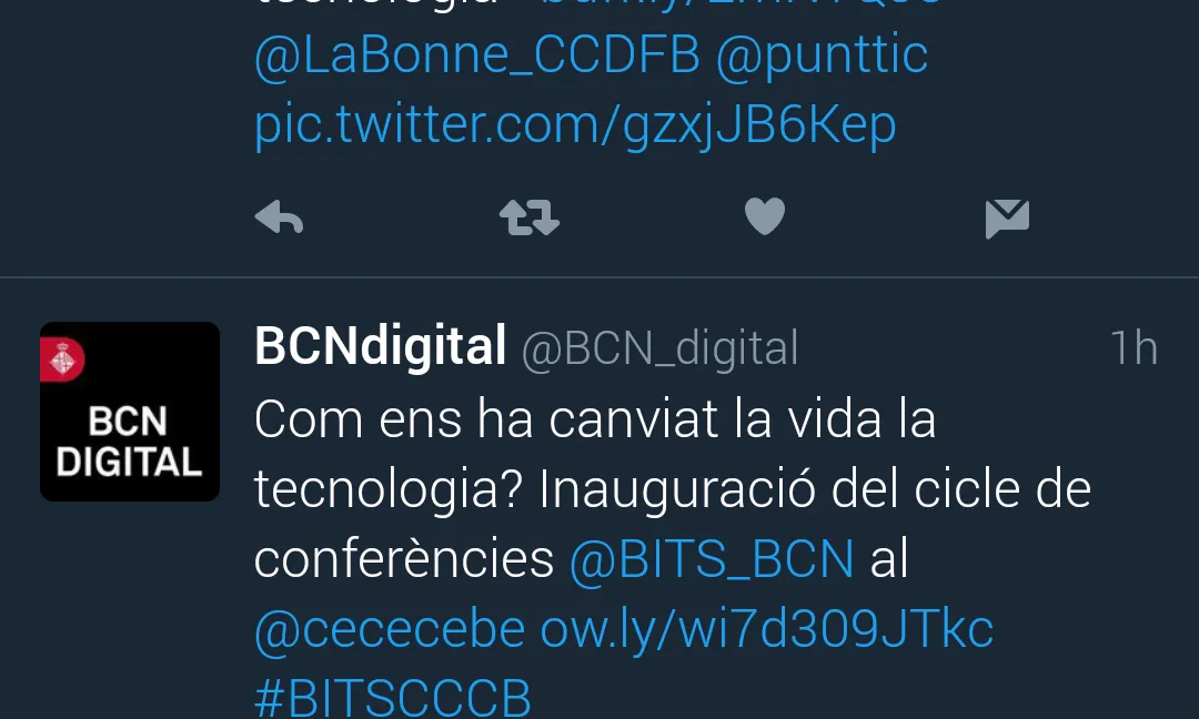 Una d'aquestes opcions de Twitter, és la secció "Per si t'ho has perdut..." amb tot de piulades del vostre interès, segons l'algoritme de mostra. 