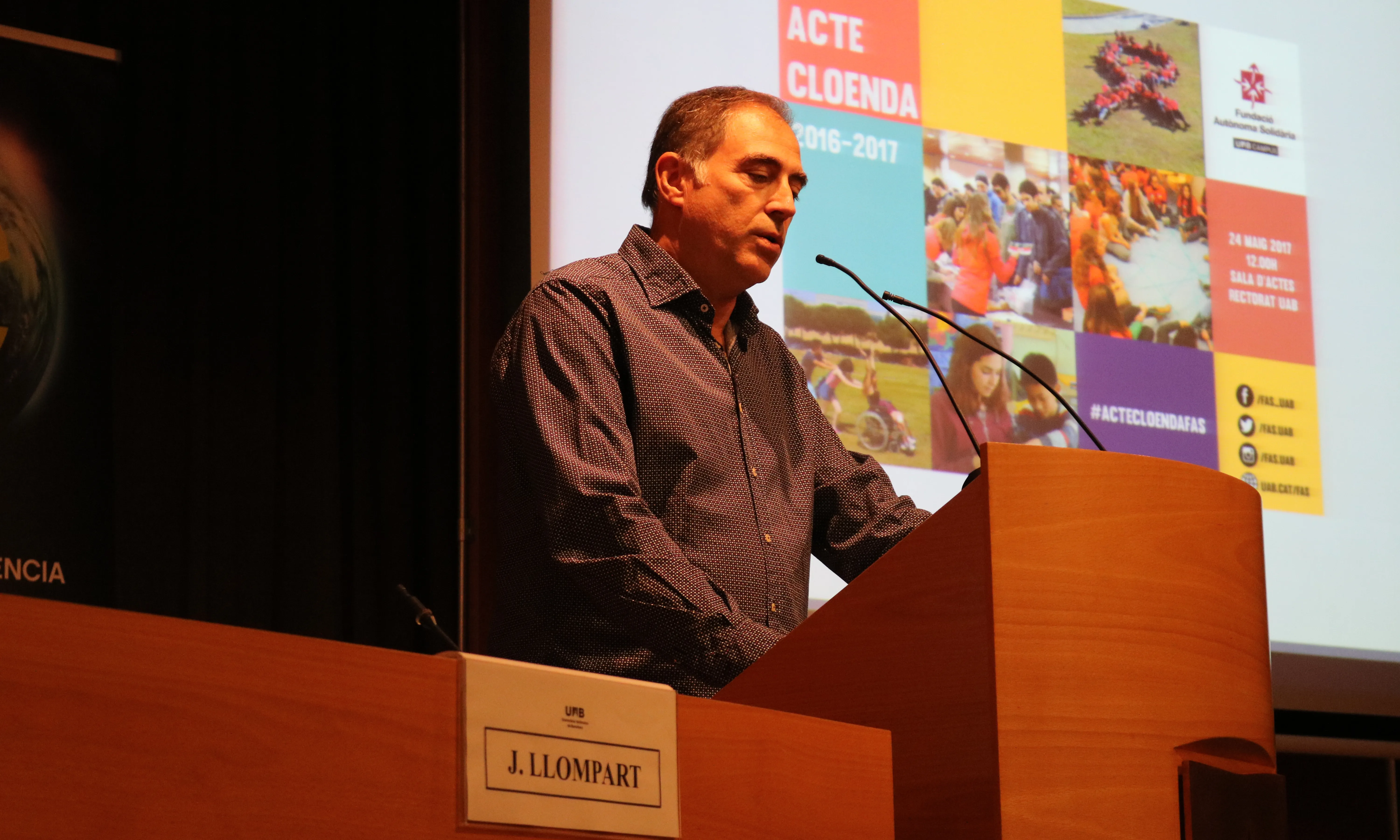 Jordi Llompart presentant l'acte