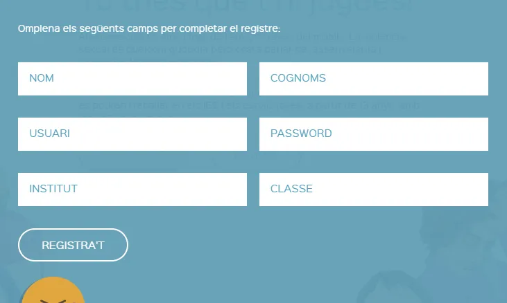Cal registrar-se abans de participar al joc
