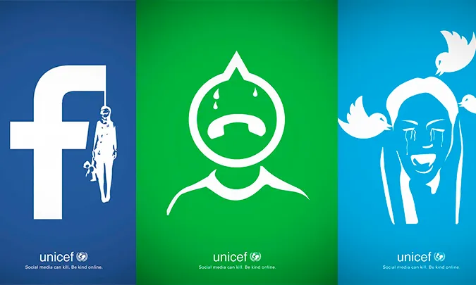 Campanya d'UNICEF de ciberassetjament a les xarxes socials.