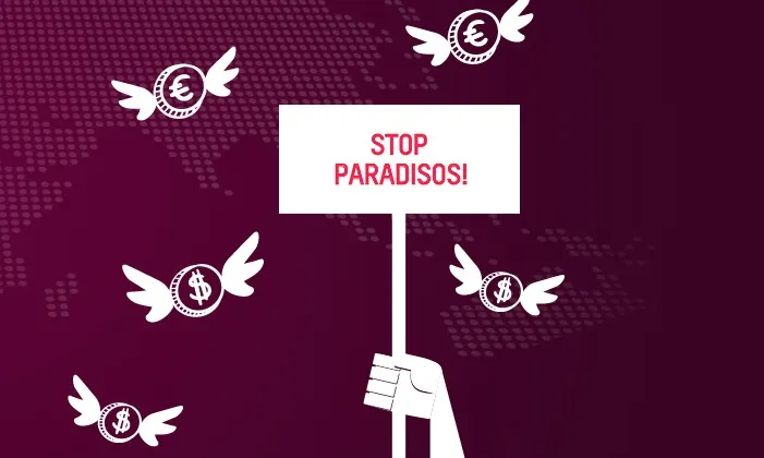 Stop Paradisos, imatge reivindicativa de la campanya.