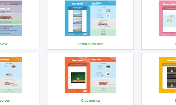 Captura de pantalla de la web de Code Club