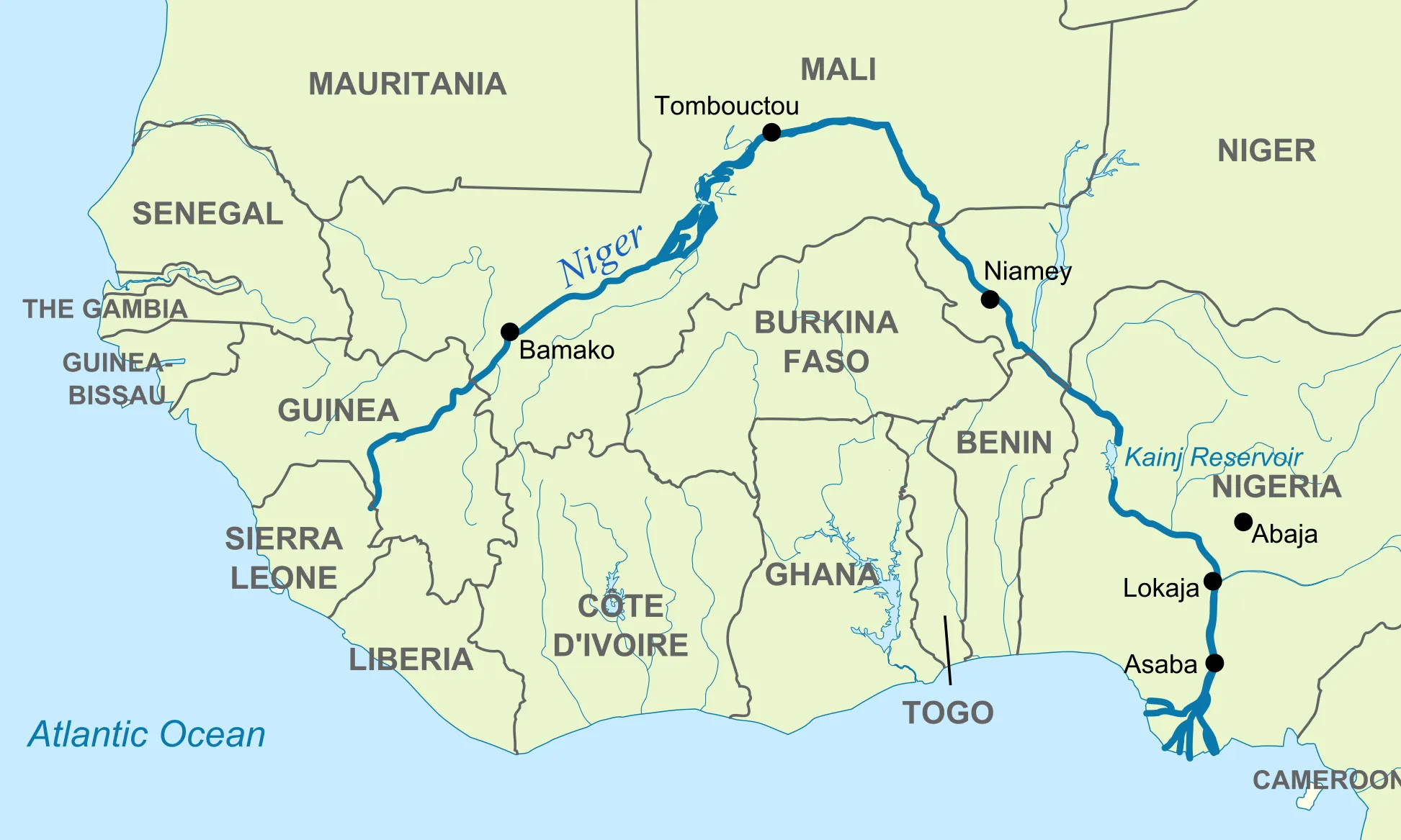 Situació de Guinea en un mapa.