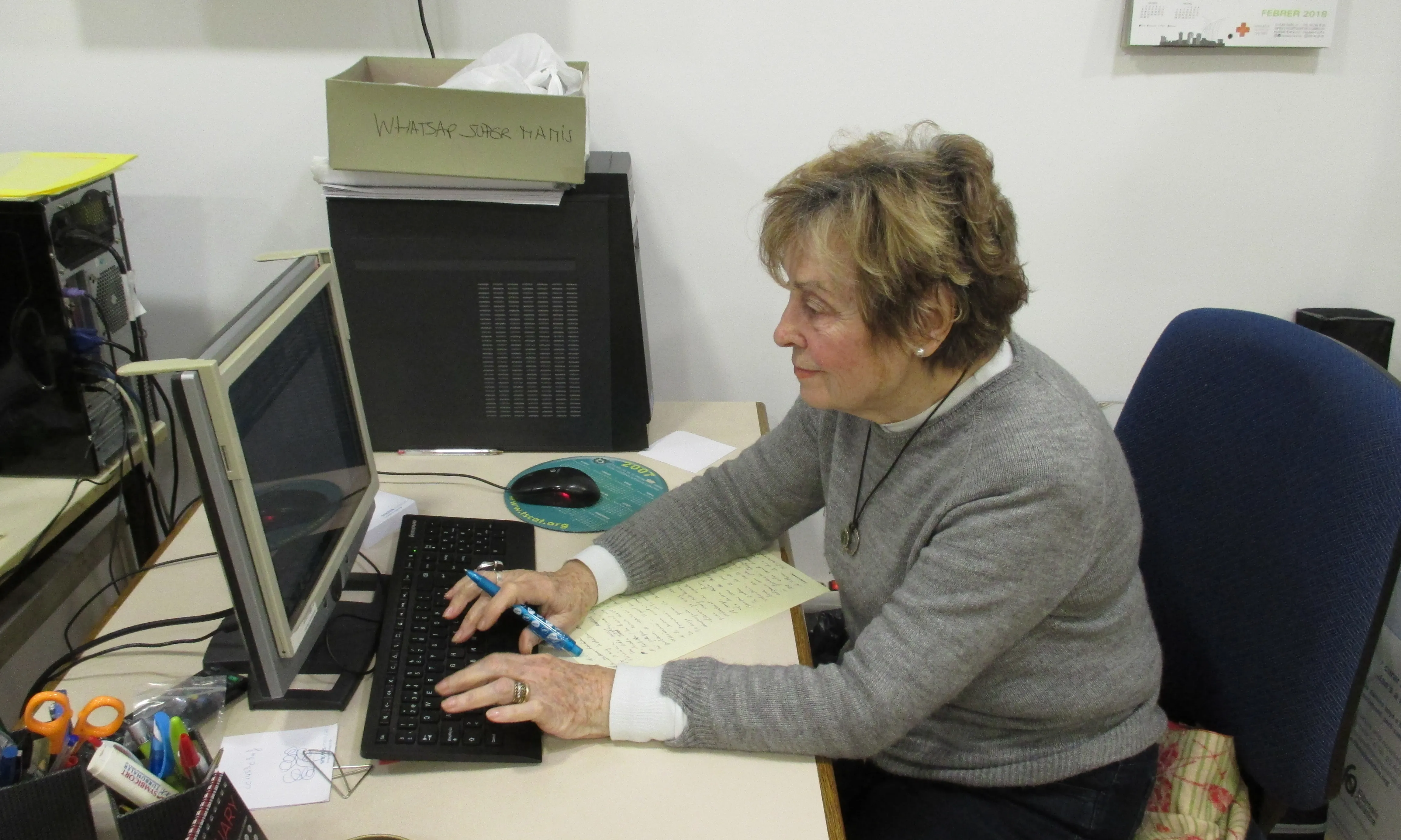 El voluntariat de María Mercedes Bielsa es basa en realitzar tasques administratives