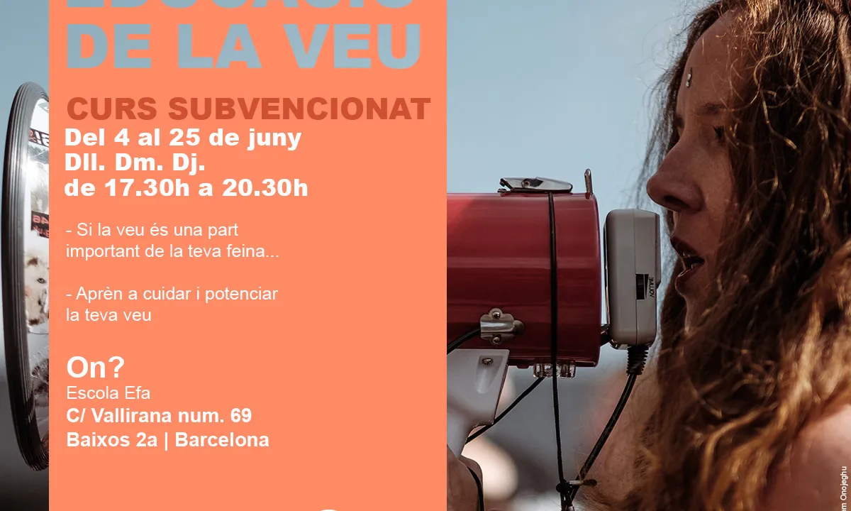 El curs 'Educació de la veu' es realitzarà del 4 al 25 de juny