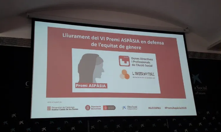 El lliurament es va fer durant 6a Jornada DDiPAS: ‘Comunicació i gènere en diàlegs a les entitats socials'.