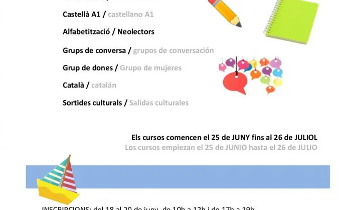 Cartell cursos Espai Sòcio-lingüístic de Migra Studium