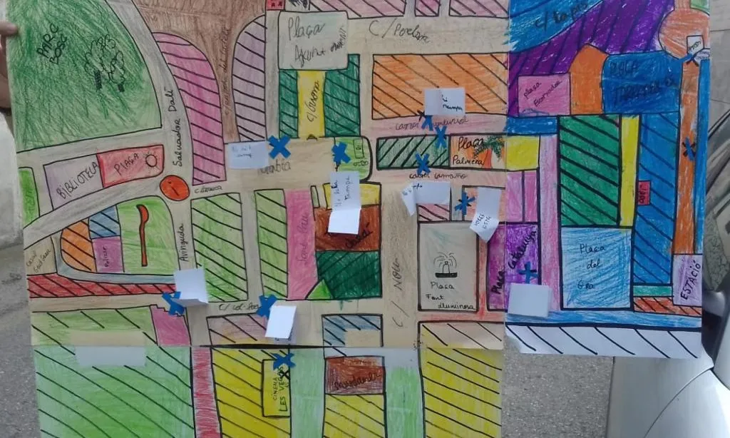Mapa de barreres arquitectòniques de Figueres elaborat pels escoltes.