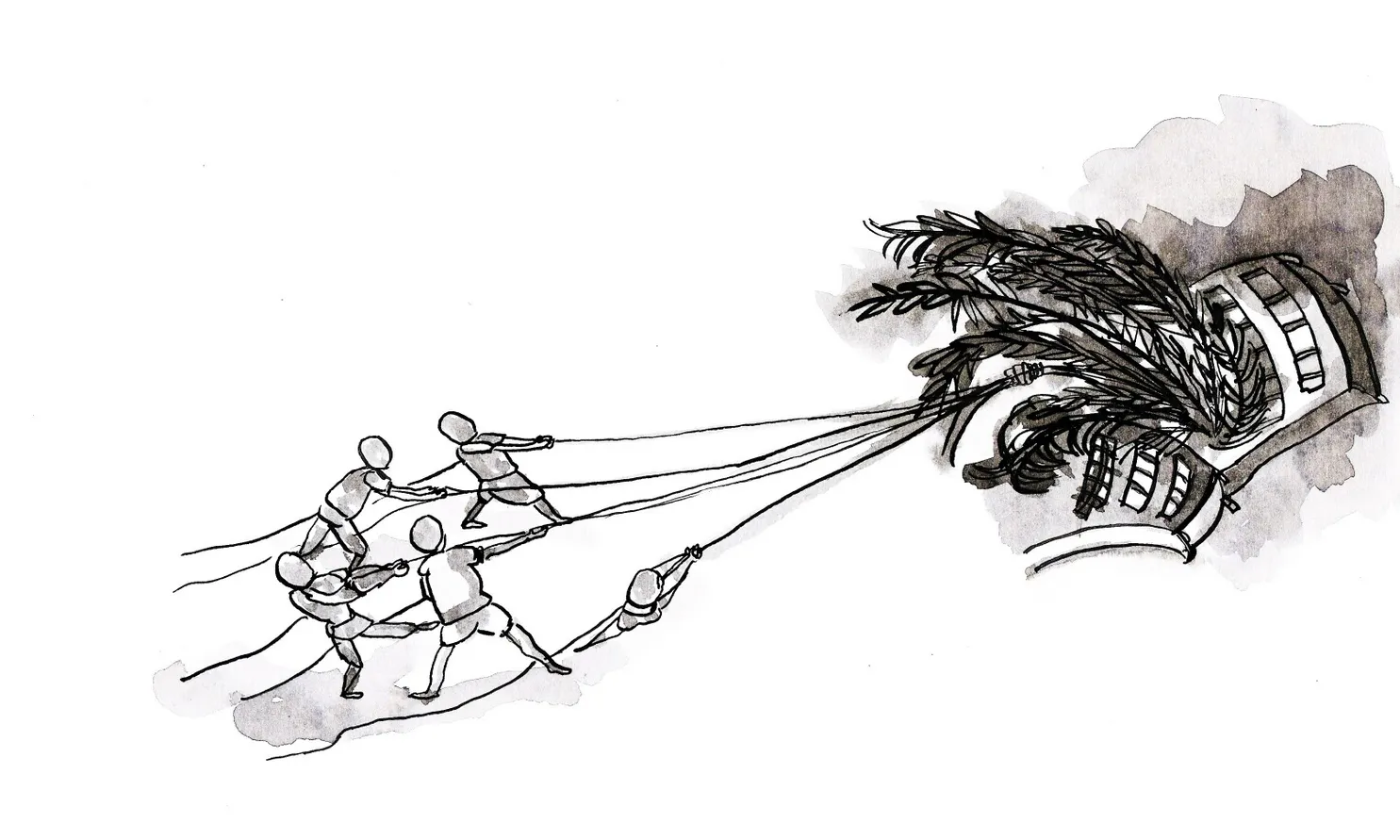 Il·lustració de Carol Pujadas que representa l’Objectiu del Mil·lenni número 8 ‘Foment d’una associació mundial per al desenvolupament’, del llibre ‘Un crit a la consciència’ editat per Assemblea de Cooperació Per la Pau.