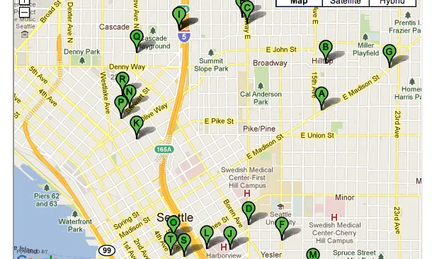 Captura de pantalla d'un mapa de Google Maps