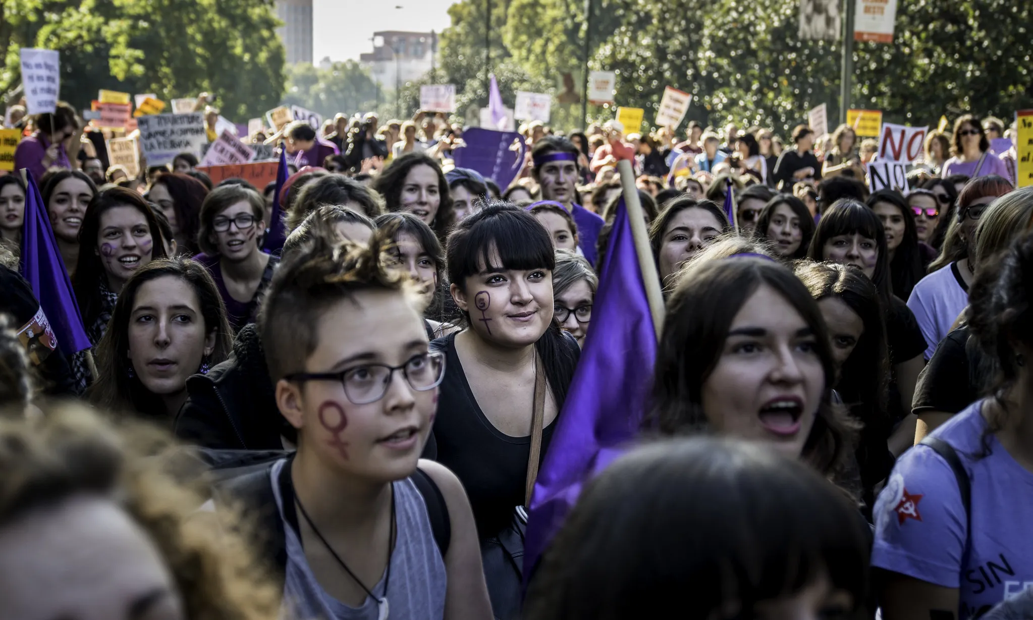 Manifestació a favor de les dones a Madrid