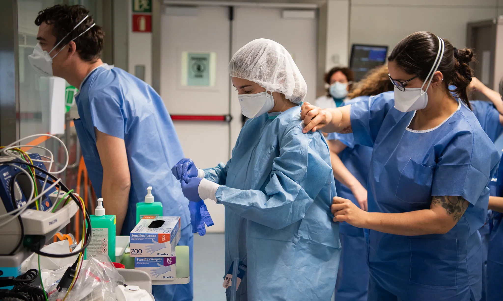 Sanitàries a l'Hospital Clínic de Barcelona