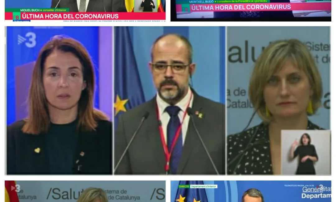 Rodes de premsa de la Generalitat de Catalunya amb interpretació de signes.