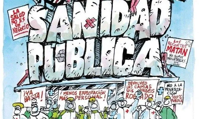 Defensa del sistema de salut públic, còmic d'Afagra&Revuelta