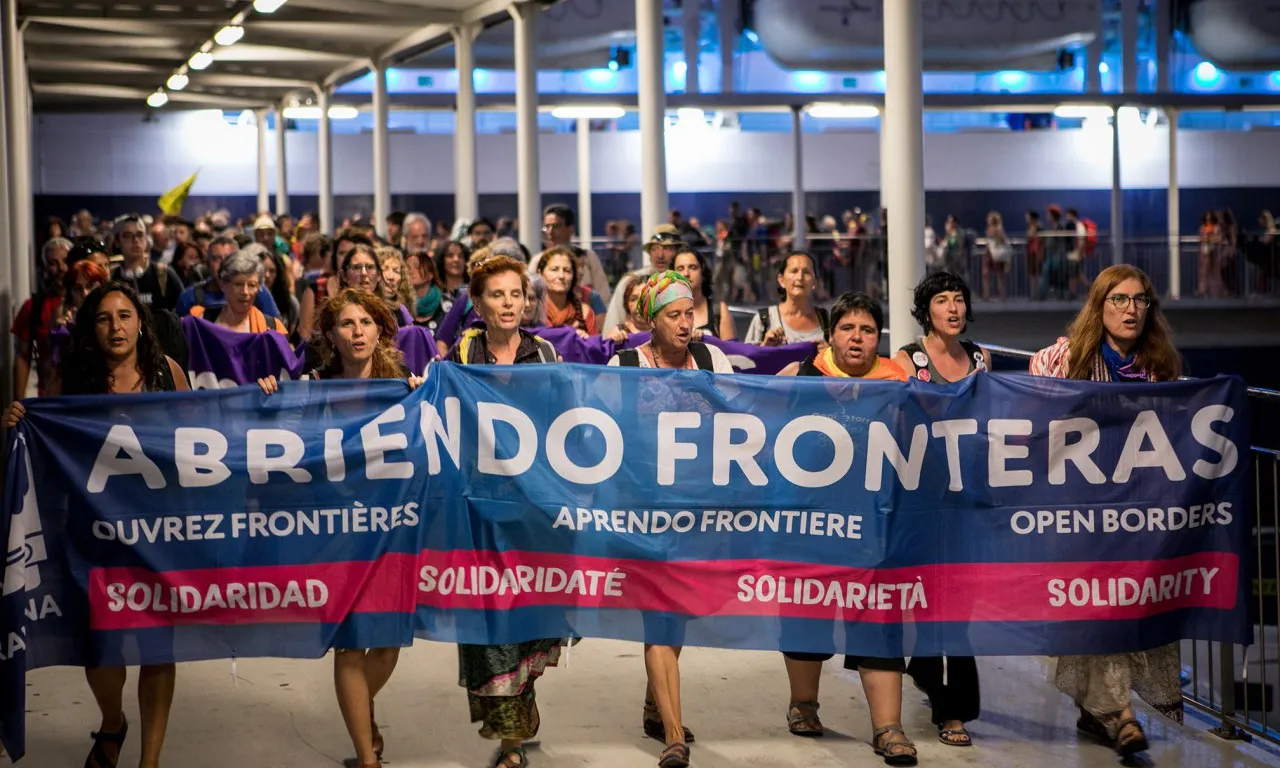 Acte de protesta Obrim Fronteres