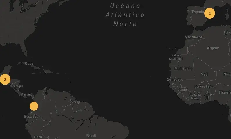 Captura de pantalla del mapa de alerta drets humans. Imatge de Alerta Drets Humans.