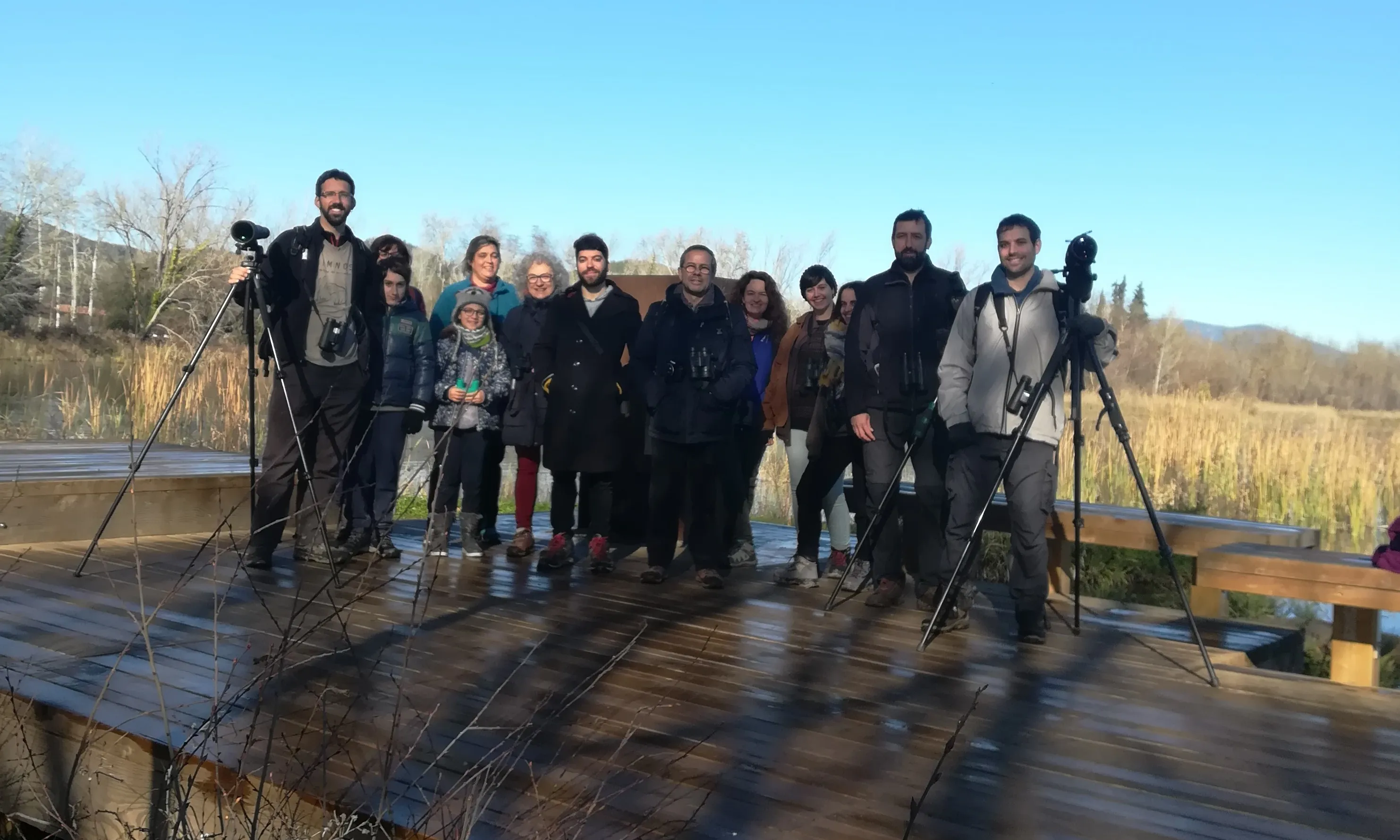 Limnos realitzant el cens d'aus hivernants aquest 2020. 