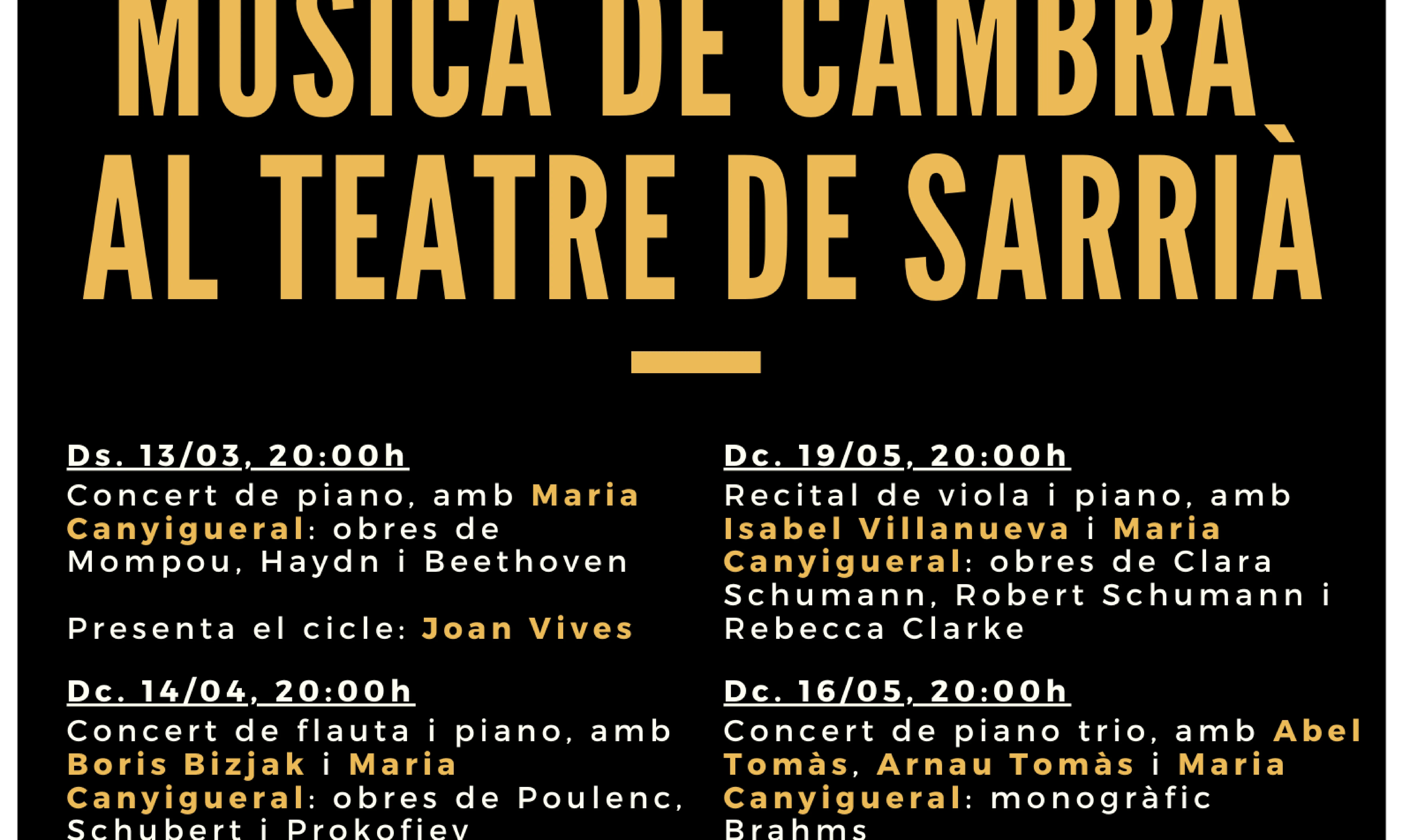 Programa I Cicle Música de Cambra Amics Unesco Barcelona