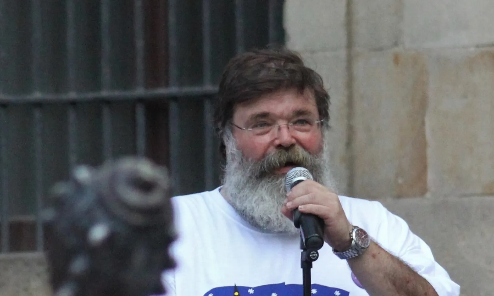 Xavier Cordomí, durant les festes de Sant Roc de la Plaça Nova al 2019.