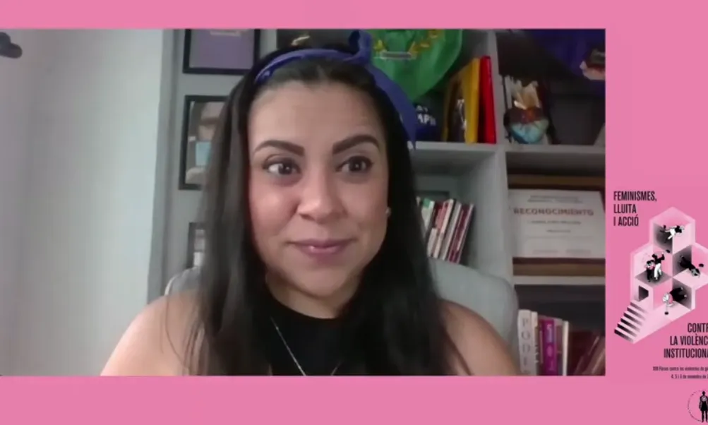L'activista feminista mexicana Olimpia Coral Melo durant la seva intervenció al Fòrum Contra les Violències de Gènere.
