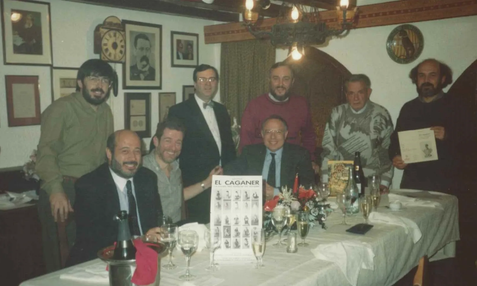 Celebració del Sopar de Nadal fundacional de l'Associació Amics del Caganer, l'any 1991