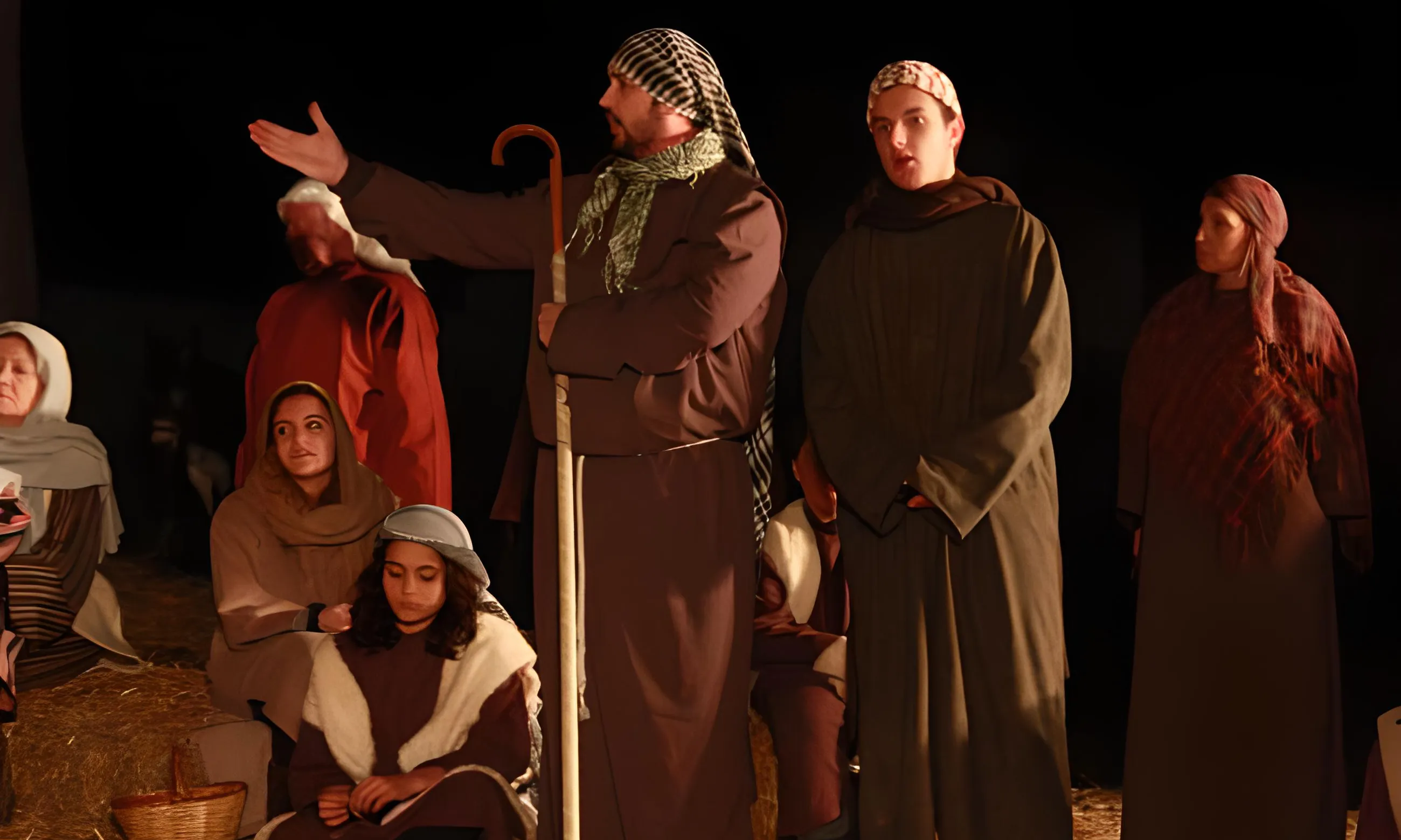 Detall d'una escena del pessebre vivent del barri de La Torreta de La Roca del Vallès.