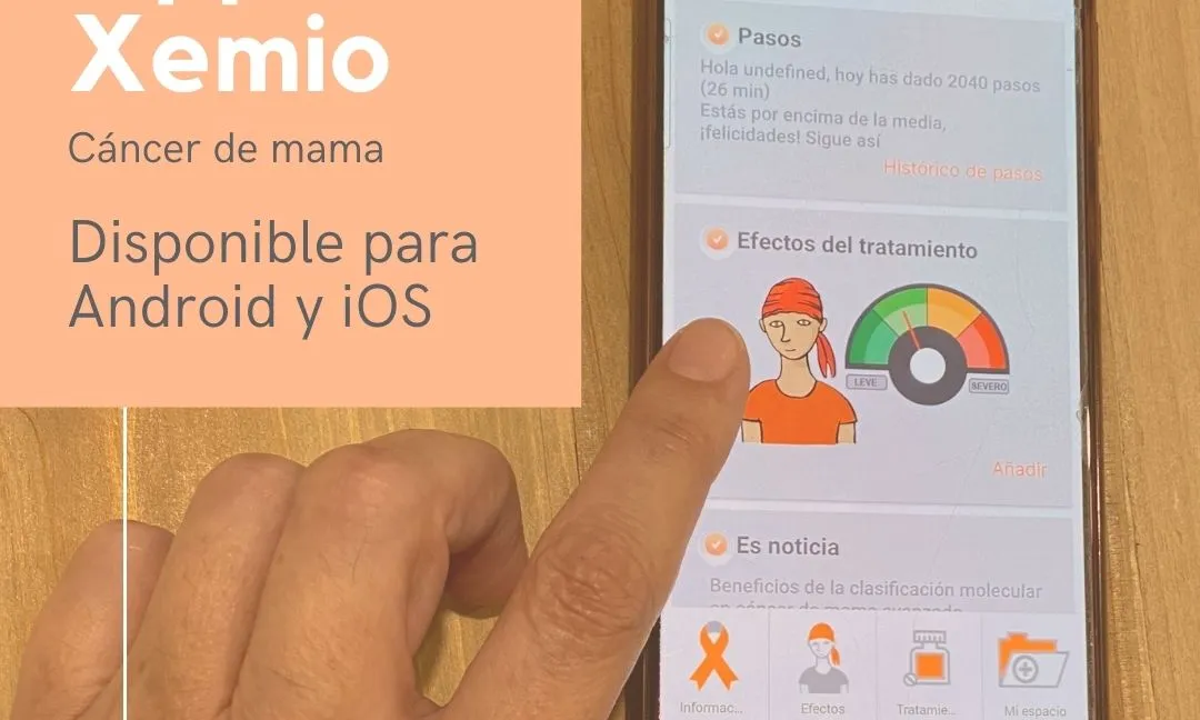 Imatge de l'app Xemio per a dones amb càncer de mama.