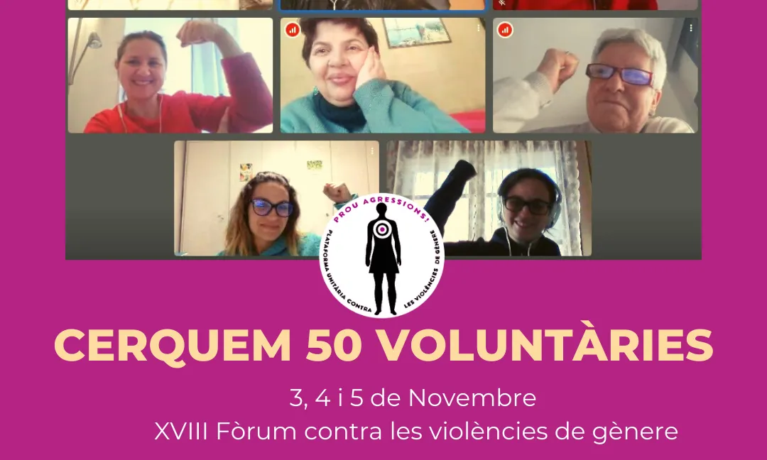 Cartell de les jornades contra la violència de gènere per animar les persones voluntàries.