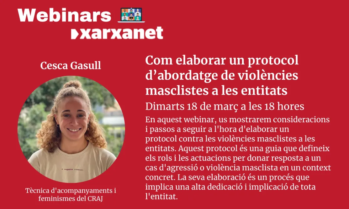 Webinar 'Com elaborar un protocol d’abordatge de violències masclistes a les entitats'