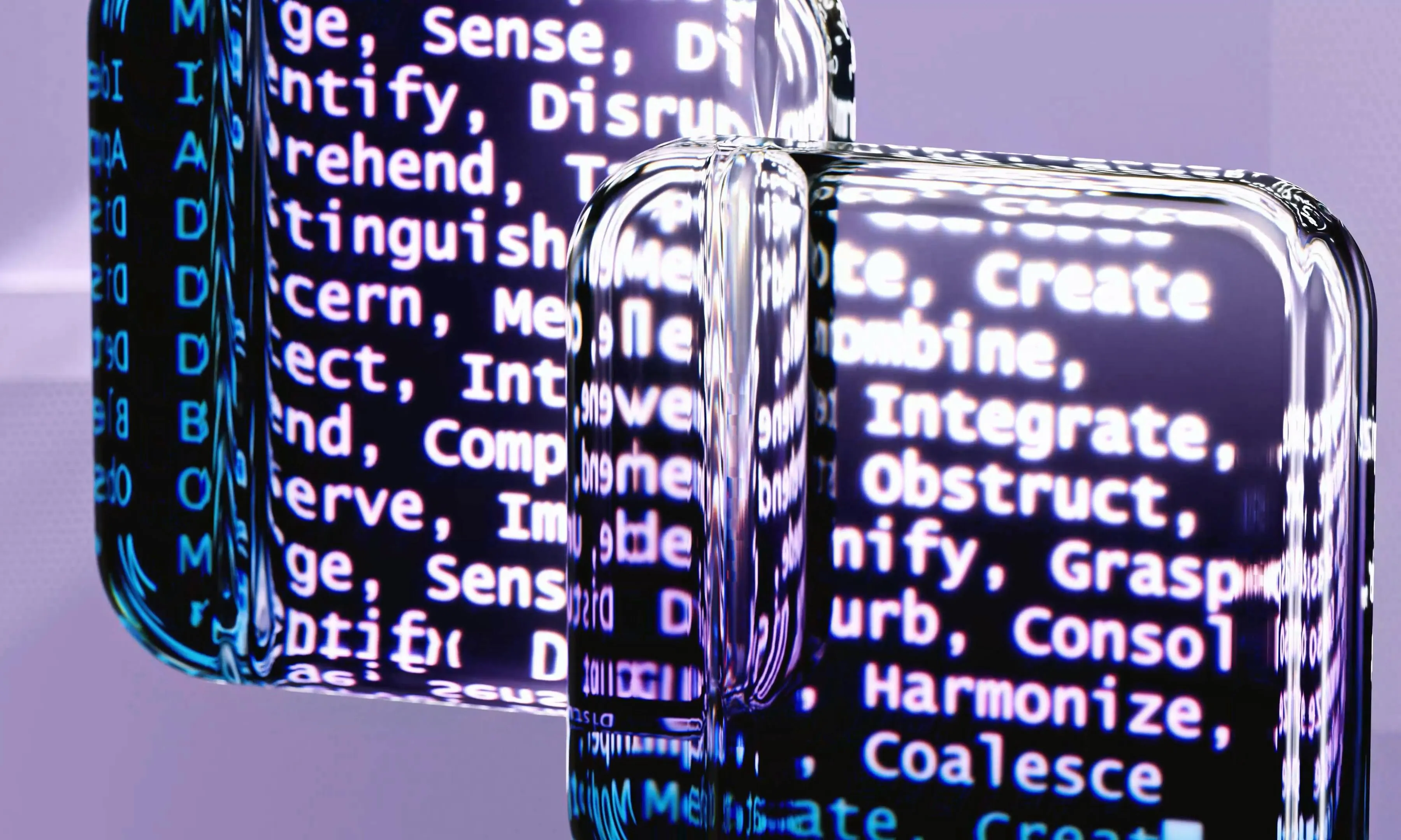 Imatge abstracta on es veu programació a través d'uns vidres superposats Imatge abstracta on es veu programació a través d'uns vidres superposats