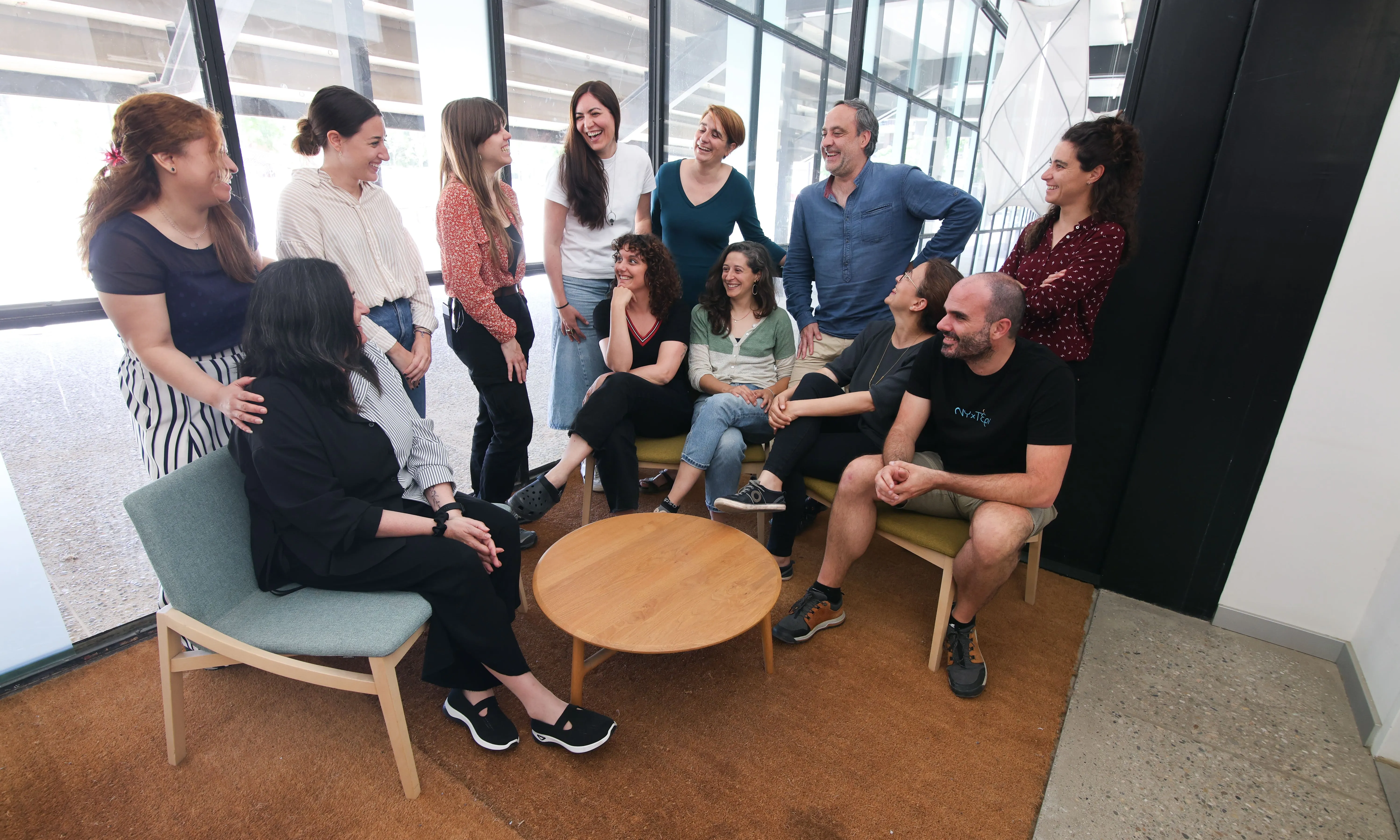 L'equip d'Impacta360 durant una de les sessions de treball al Canòdrom.