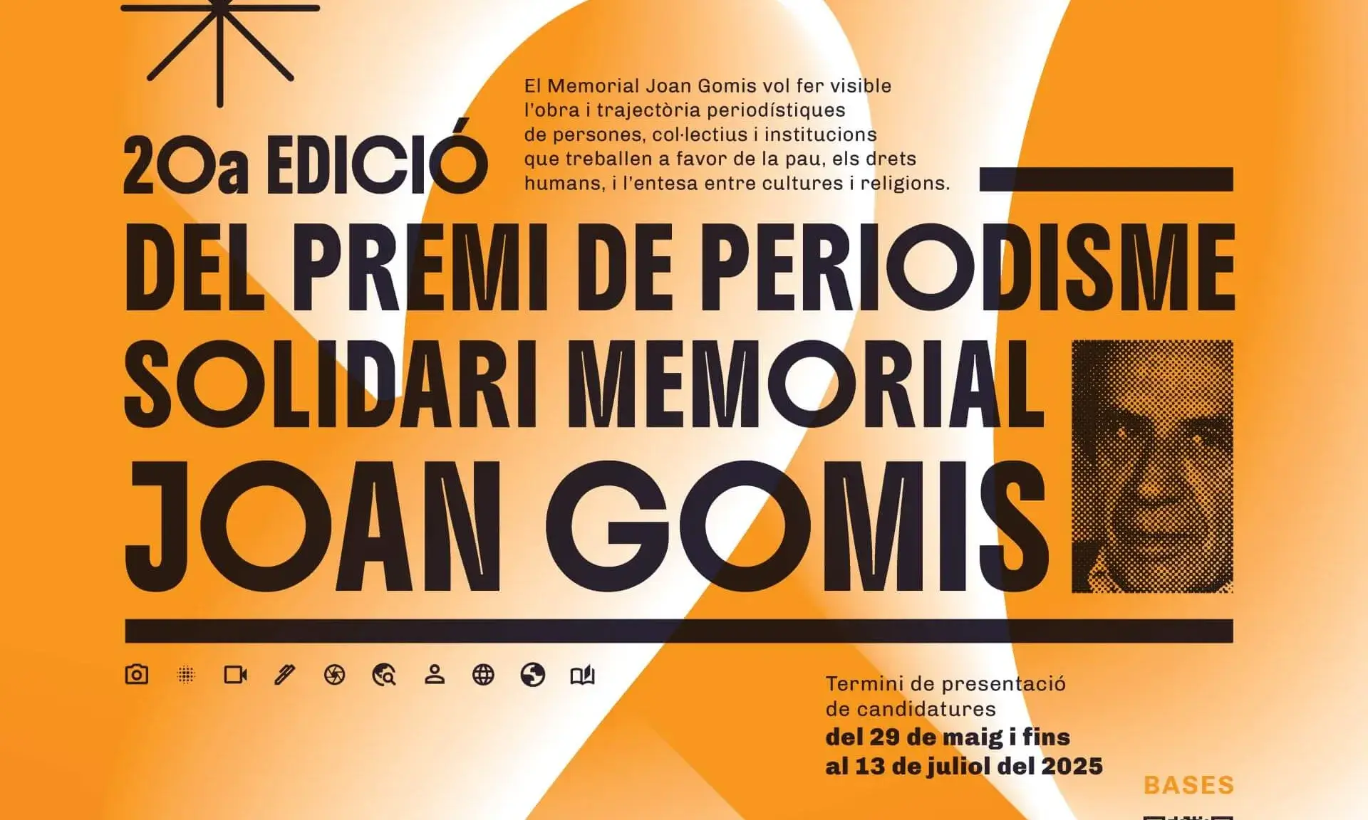 XXè Premi de Periodisme Solidari Memorial Joan Gomis Cartell de la 20a edició del Premi de Periodisme Solidari Memorial Joan Gomis