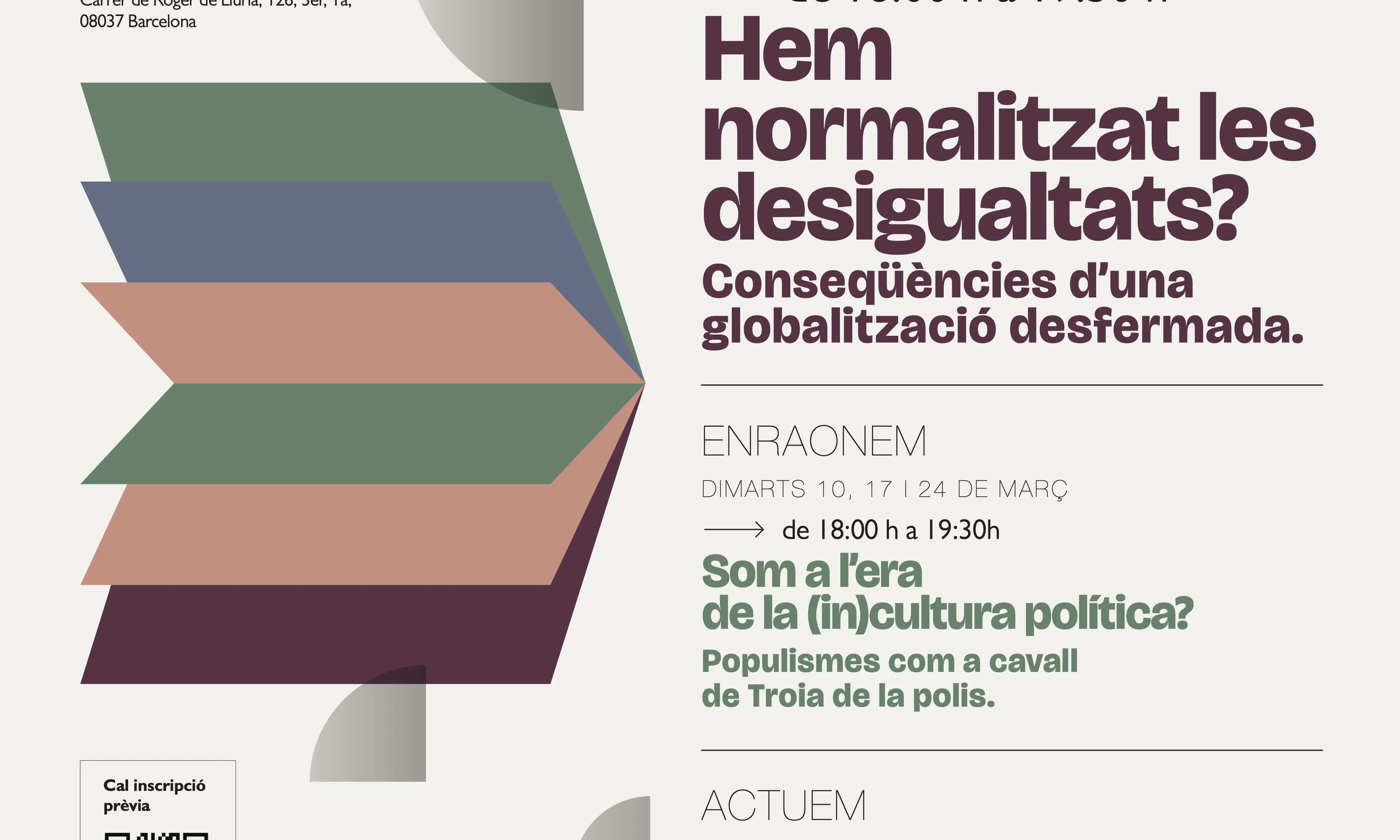 Cartell del curs de formació política i democràtica de Justícia i Pau