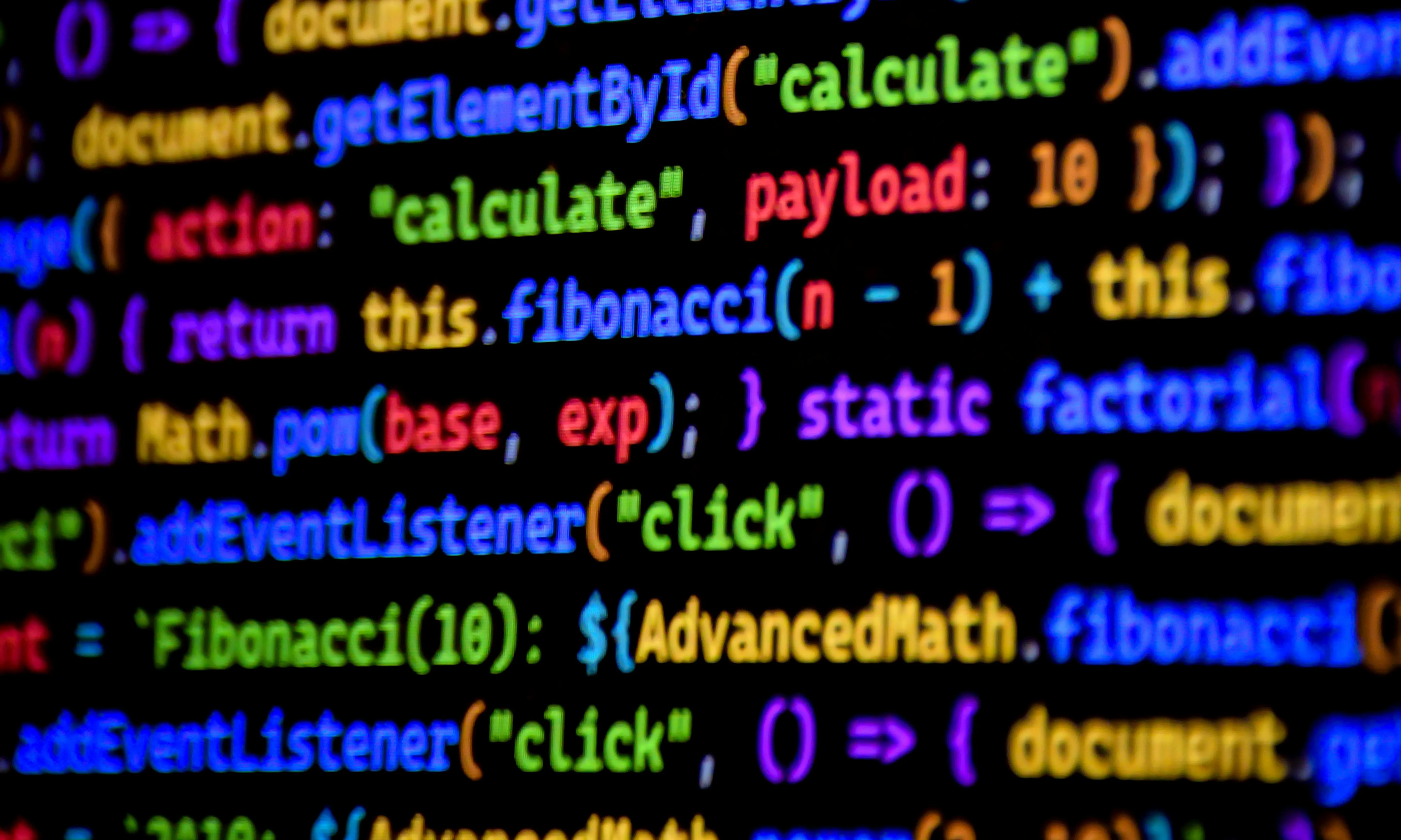 Codi de programació, amb colors.