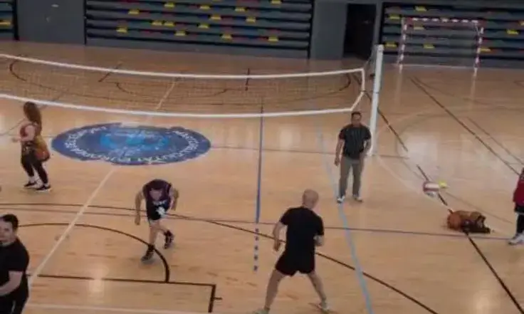 Participants jugant a volei